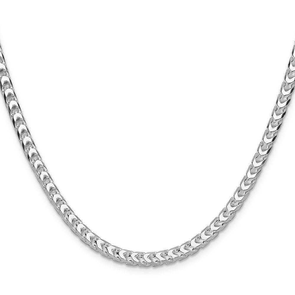 Sterling Silver 4.7mm Diamond-Cut Square Franco Chain Necklace 16"