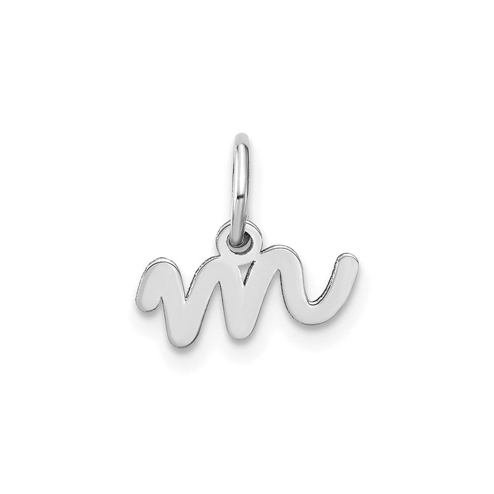 14k White Gold Lower case Letter M Initial Charm Pendant