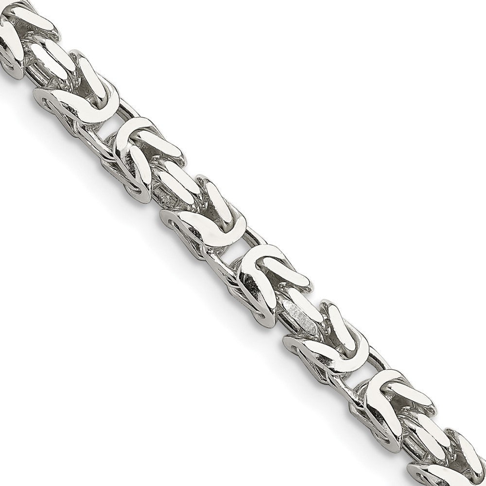 Sterling Silver 5mm Byzantine Chain Necklace 22"