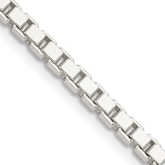 Sterling Silver 3mm Box Chain Necklace 24"