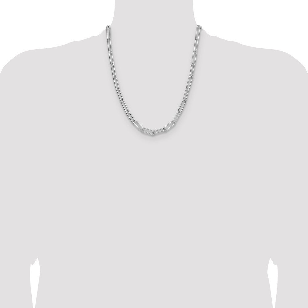Sterling Silver Polished 6.5mm Paperclip Chain Necklace 22"
