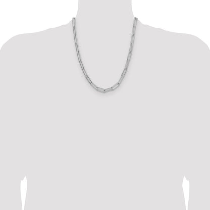 Sterling Silver Polished 6.5mm Paperclip Chain Necklace 22"