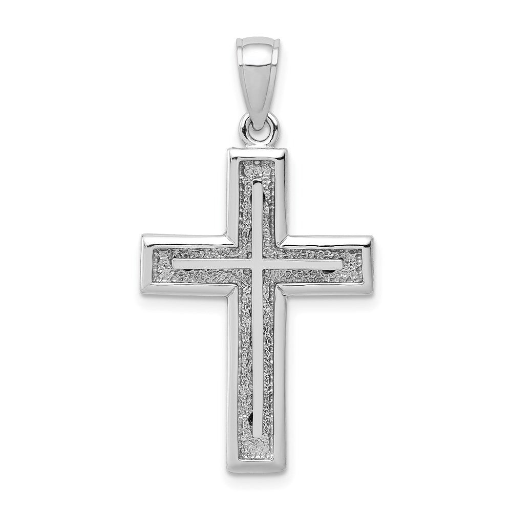 14k White Gold Cross Charm Pendant