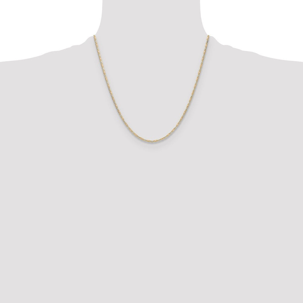 14k Tri-color Gold 2.0mm Valentino Chain Necklace 20"