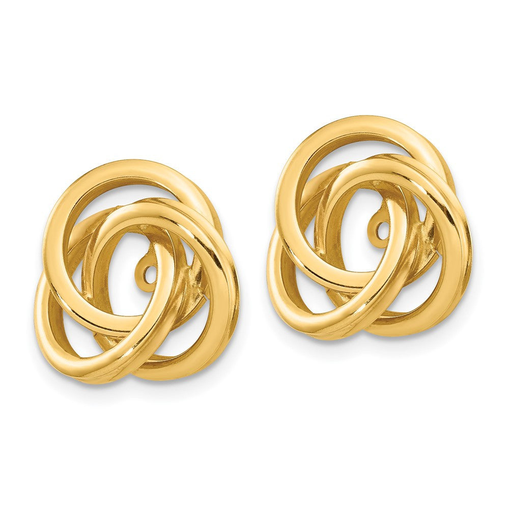 14k Yellow Gold Polished Love Knot Earring Jackets