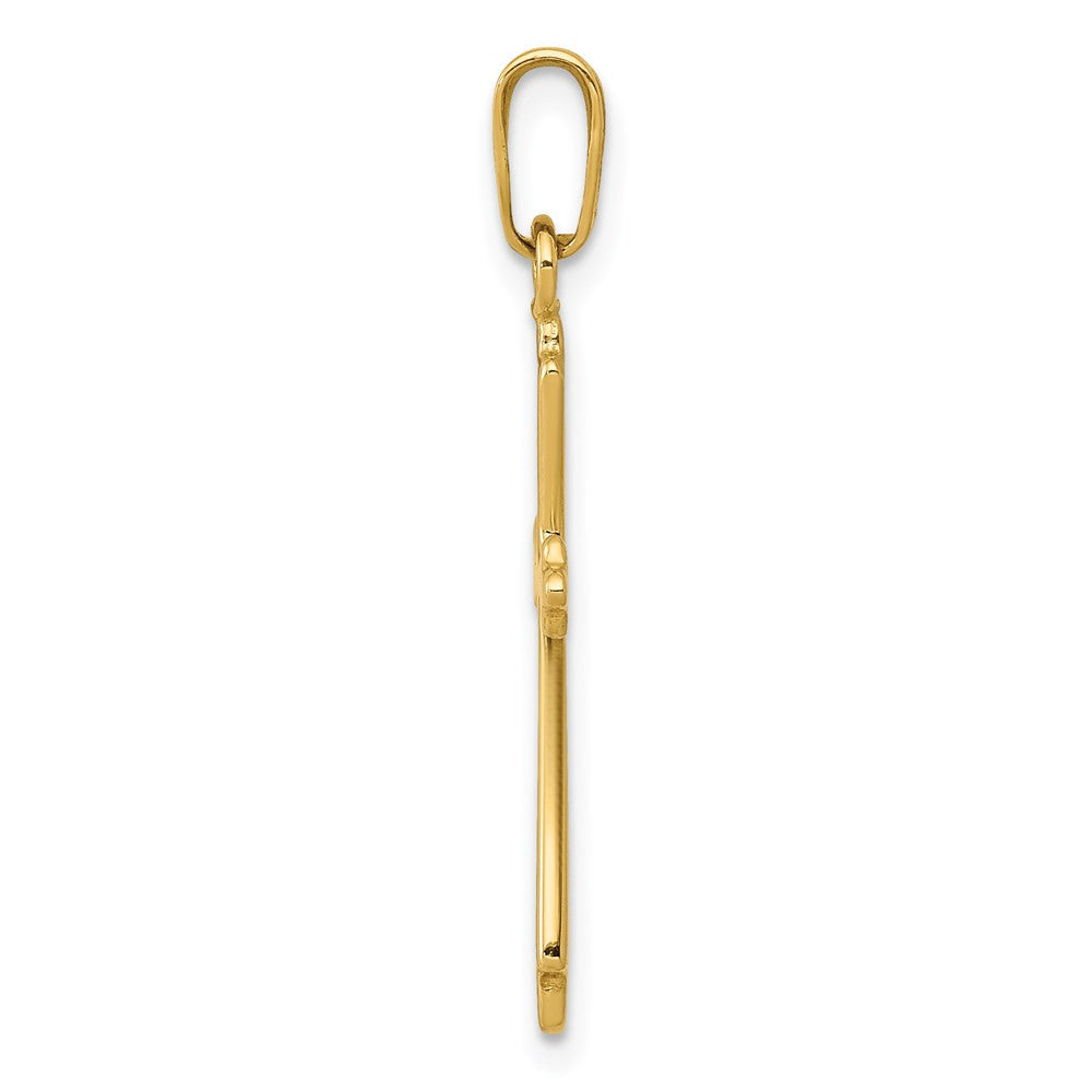14k Yellow Gold Polished Cross Pendant