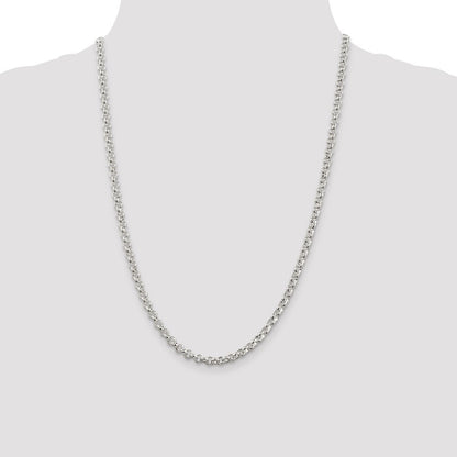 Sterling Silver 4.6mm Rolo Chain Necklace 24"