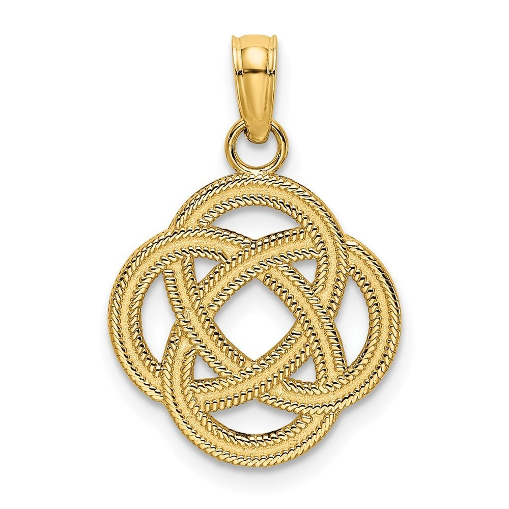 14k Yellow Gold Small Celtic Eternity Knot Circle Charm Pendant