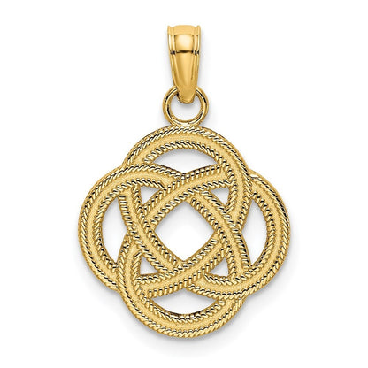 14k Yellow Gold Small Celtic Eternity Knot Circle Charm Pendant