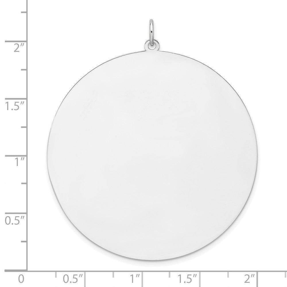 Sterling Silver Rhod-plated Polish Front Back Disc Charm Pendant