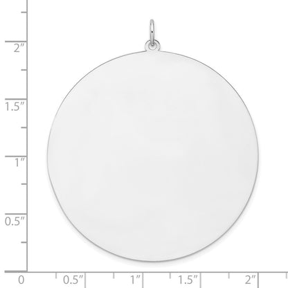 Sterling Silver Rhod-plated Polish Front Back Disc Charm Pendant