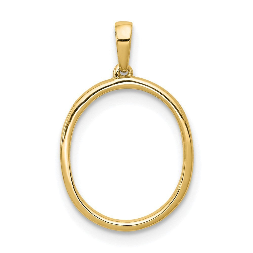 14k Yellow Gold Diamond Letter O Initial Pendant