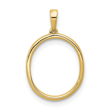 14k Yellow Gold Diamond Letter O Initial Pendant