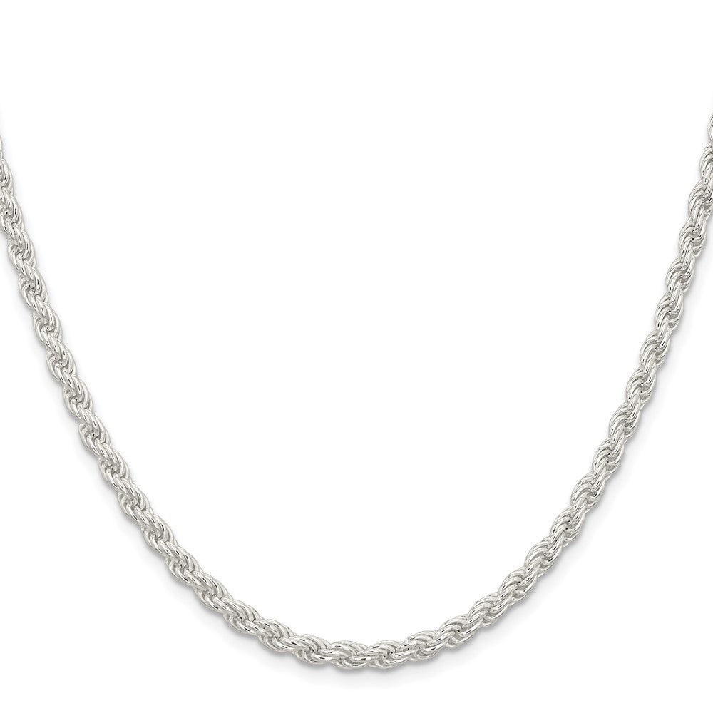 Sterling Silver 4.5mm Solid Rope Chain Necklace 24"