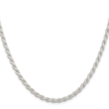 Sterling Silver 4.5mm Solid Rope Chain Necklace 24"
