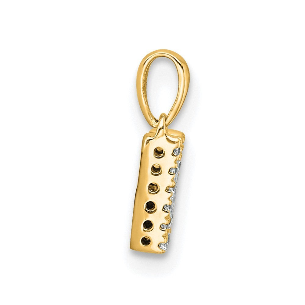 14k Yellow Gold Diamond Letter M Initial with Bail Pendant