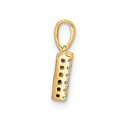 14k Yellow Gold Diamond Letter M Initial with Bail Pendant