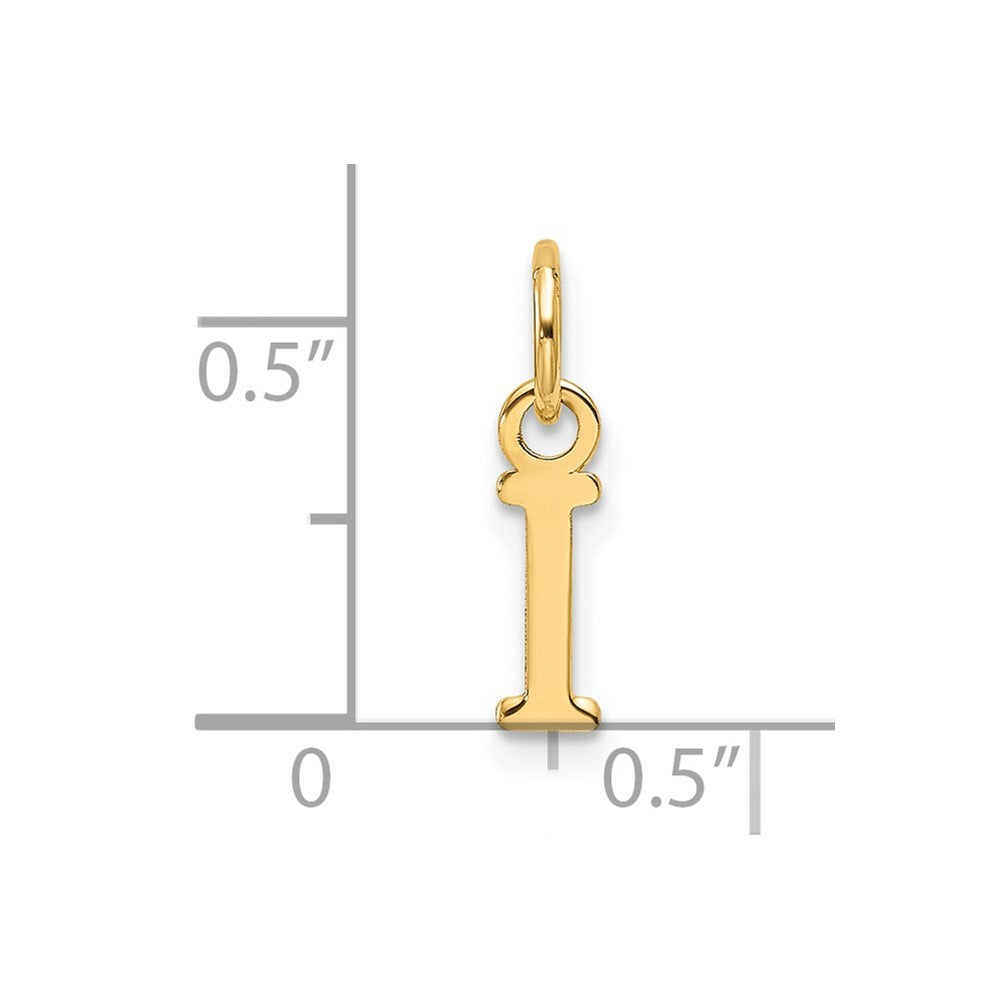 14k Yellow Gold Cutout Letter I Initial Pendant