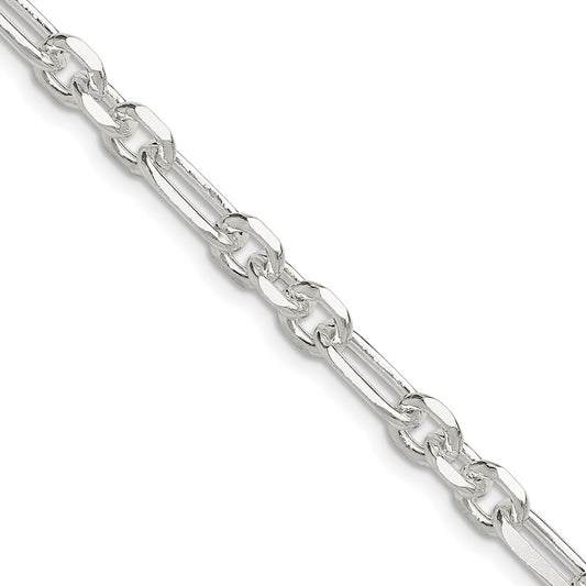 Sterling Silver Diamond-Cut 3 Short Plus 1 Long Cable Link Chain Necklace 22"