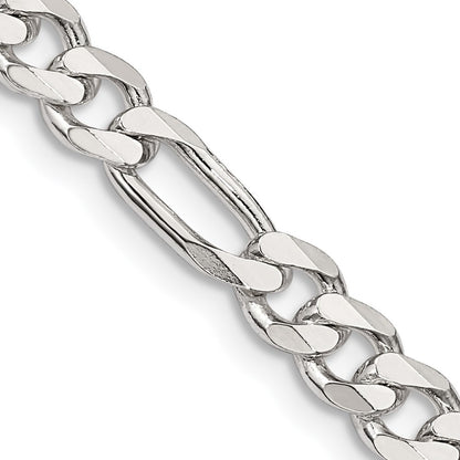 Sterling Silver 5.5mm Figaro Chain Necklace 24"