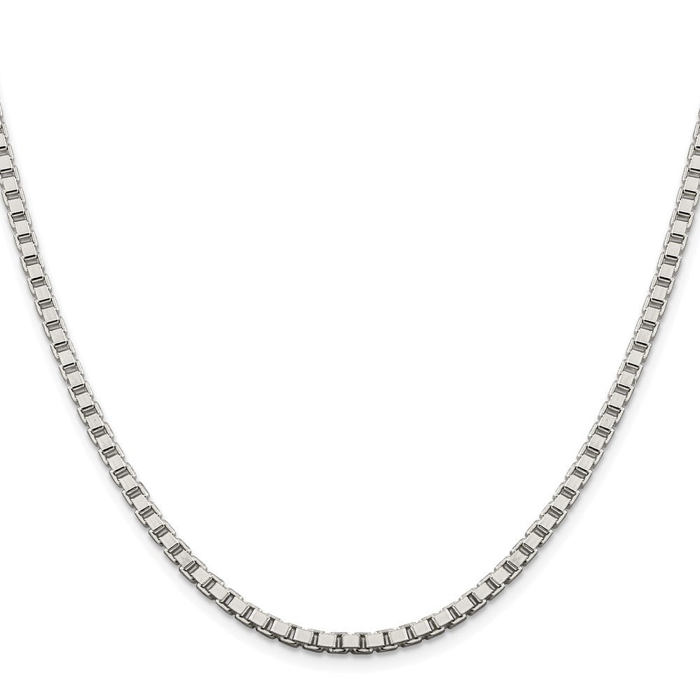 Sterling Silver Rhodium-plated 3.25mm Box Chain Necklace 22"