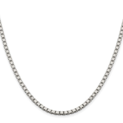 Sterling Silver Rhodium-plated 3.25mm Box Chain Necklace 22"
