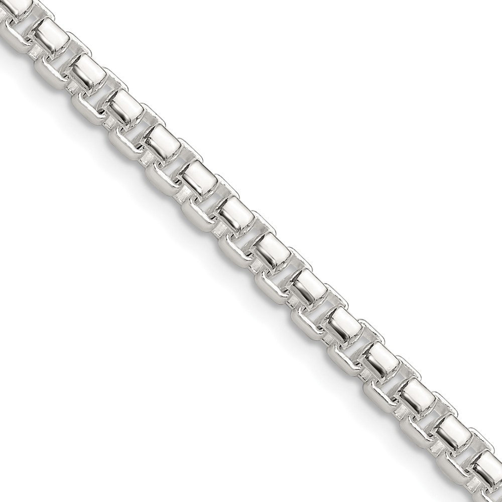 Sterling Silver Polished 4mm Round Box Chain Necklace 22"