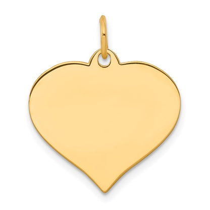 14k Yellow Gold Heart Disc Charm Pendant