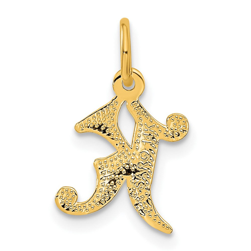 14k Yellow Gold Letter K Initial Charm Pendant