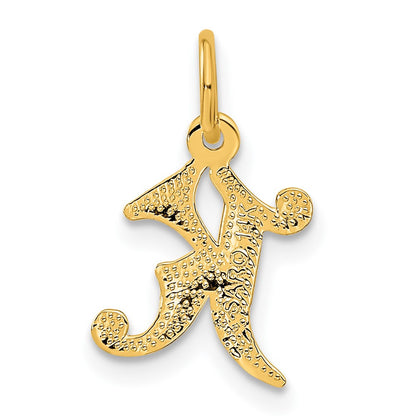 14k Yellow Gold Letter K Initial Charm Pendant