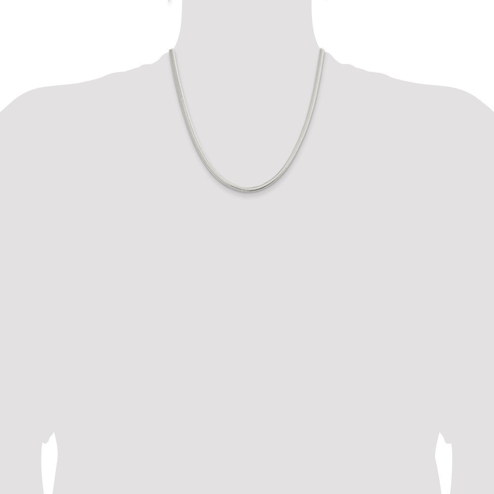Sterling Silver 5mm 6-sided Oval Snake Chain Necklace 20"