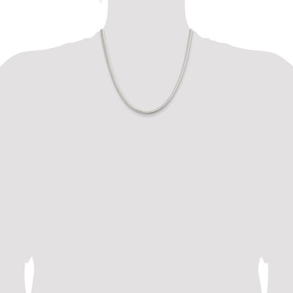 Sterling Silver 5mm 6-sided Oval Snake Chain Necklace 20"