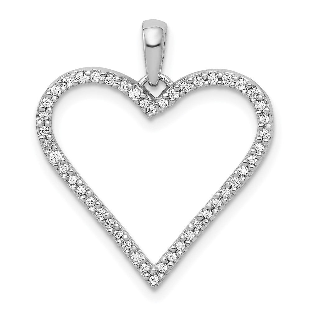 14k White Gold 1/6ct. Diamond Heart Pendant