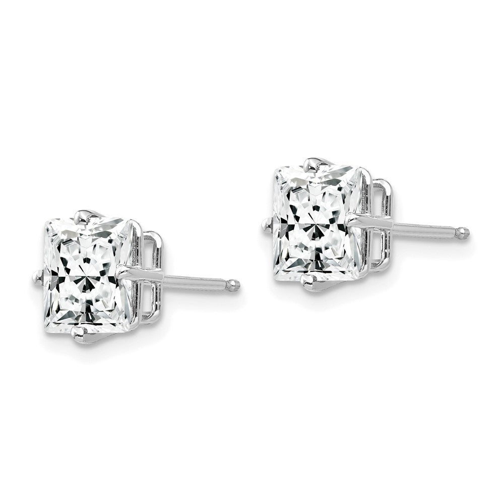 14k White Gold 7mm Cubic Zirconia Stud Earrings