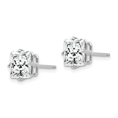 14k White Gold 7mm Cubic Zirconia Stud Earrings