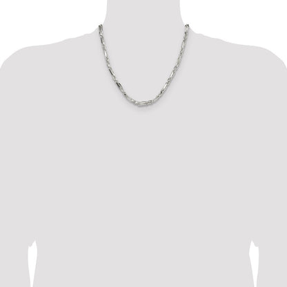 Sterling Silver 4.75mm Diamond-Cut Figarope Chain Necklace 20"