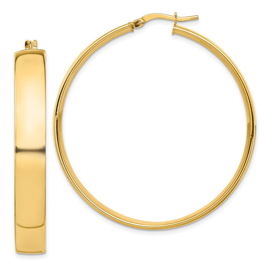 14k Yellow Gold High Polished 7mm Hoop Earrings
