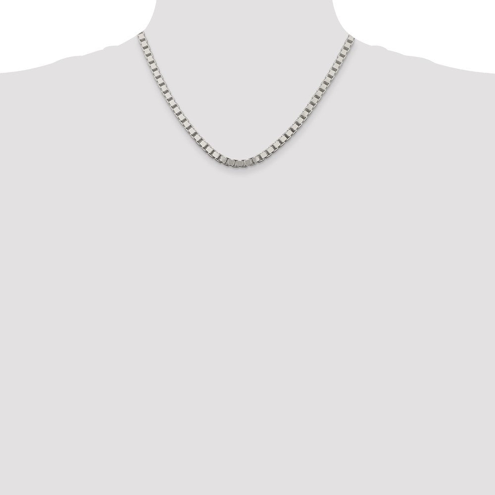 Sterling Silver 4.5mm Box Chain Necklace 18"