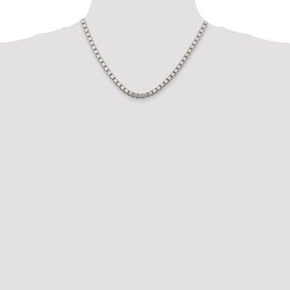 Sterling Silver 4.5mm Box Chain Necklace 18"