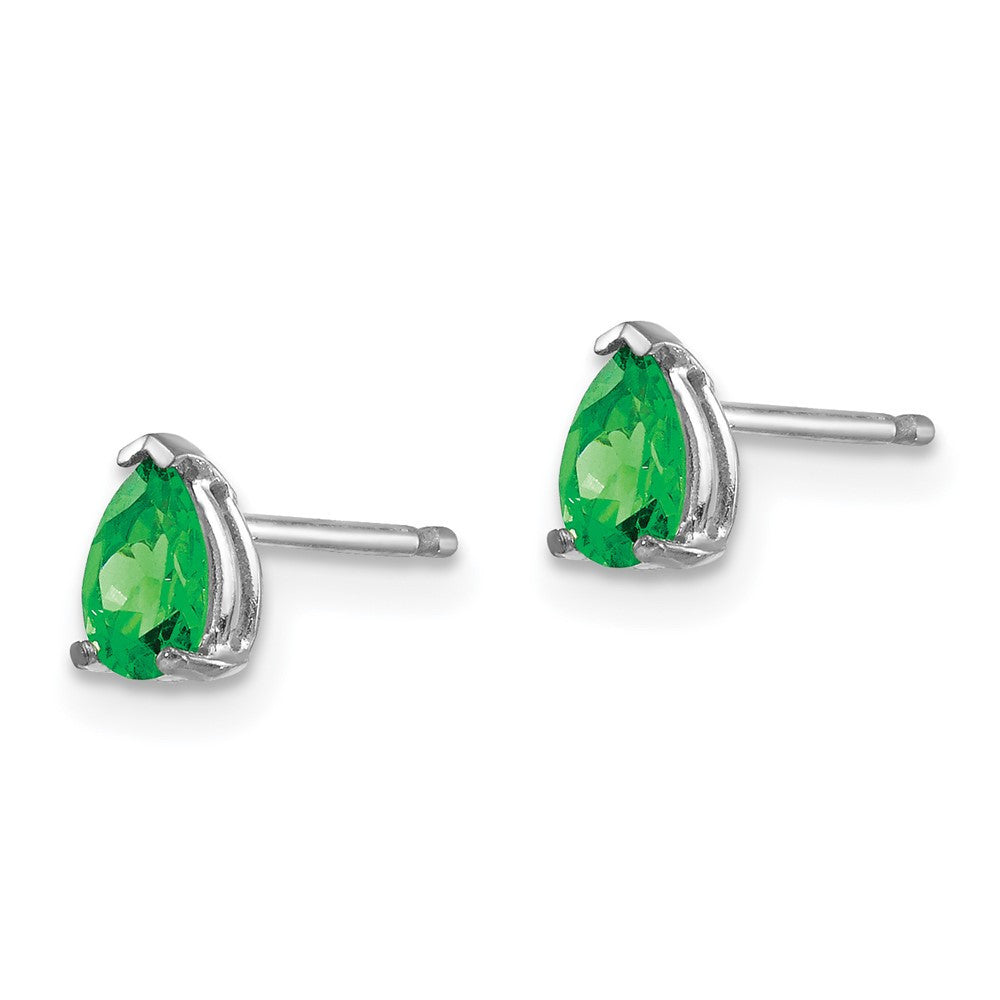 14k White Gold Tsavorite Stud Earrings