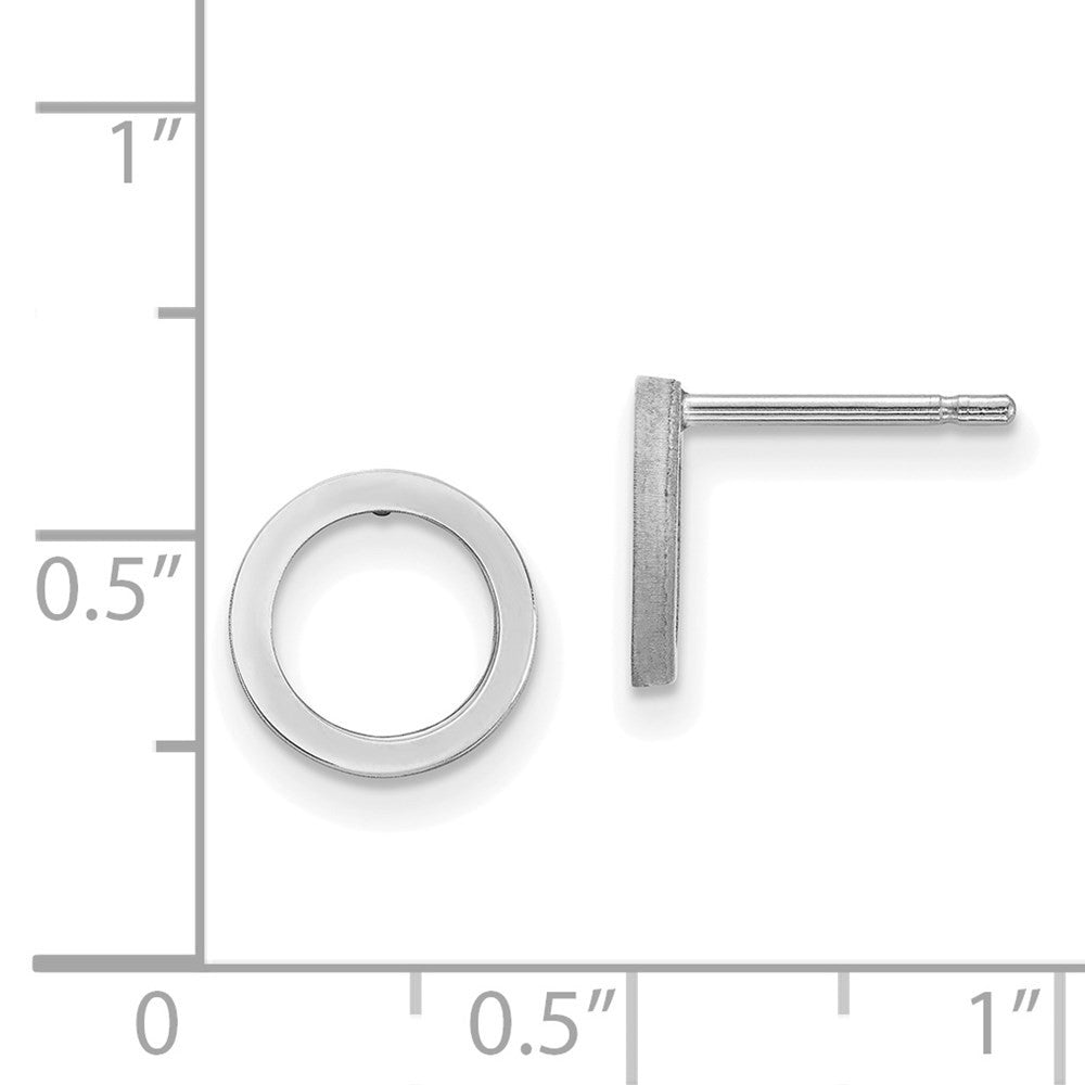 14k White Gold Open Circle Stud Earrings