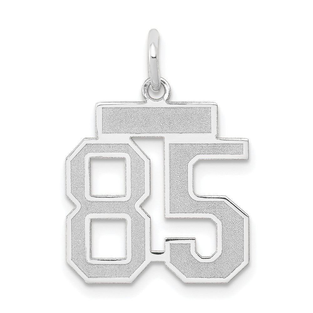14k White Gold Small Satin Number 85 Charm Pendant