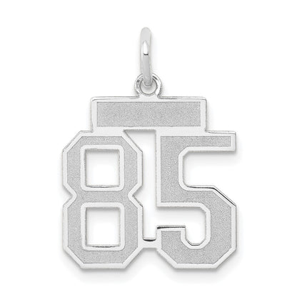 14k White Gold Small Satin Number 85 Charm Pendant