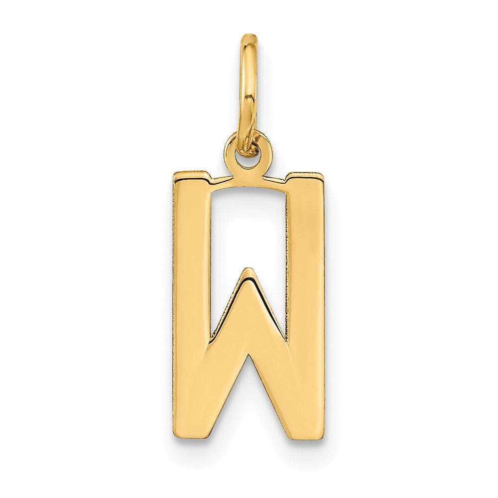 14k Yellow Gold Letter W Initial Pendant