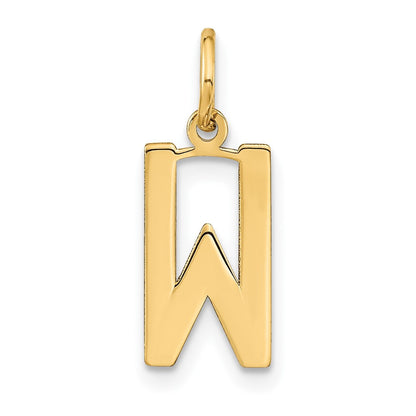14k Yellow Gold Letter W Initial Pendant