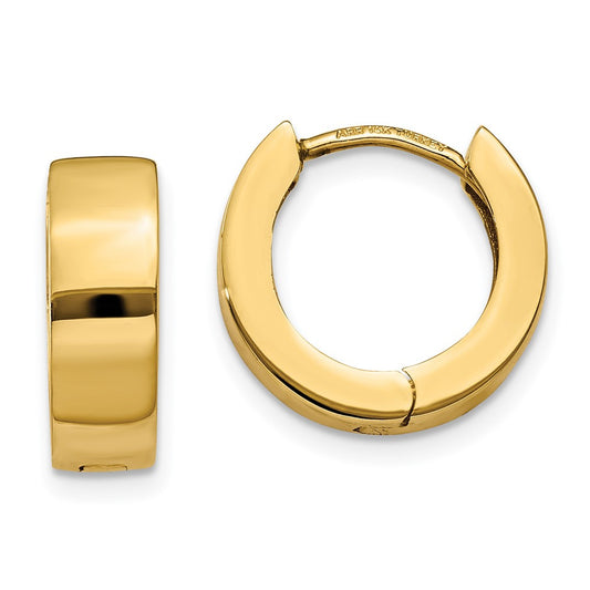 14k Yellow Gold Hinged Hoop Earrings
