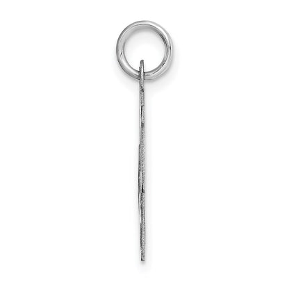 14k White Gold Medium Fancy Script Letter L Initial Charm Pendant