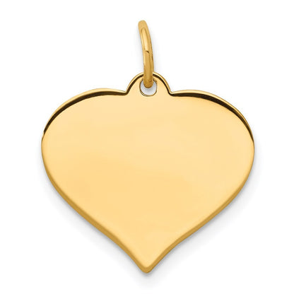 14k Yellow Gold Heart Disc Charm Pendant
