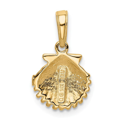14k Yellow Gold Scallop Shell Pendant