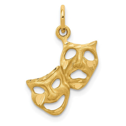 14k Yellow Gold Comedy/Tragedy Charm Pendant
